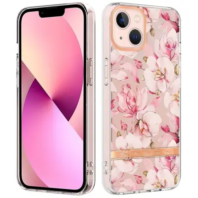 Trolsk Blommigt Skal - Rosa Gardenia (iPhone 14)
