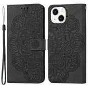 Trolsk Imprint Mandala Flower Wallet (iPhone 14) - Svart