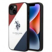 US Polo iPhone 14 Skal Tricolor Embossed - Vit