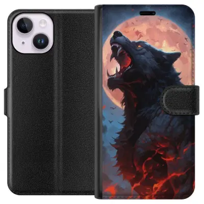 Plånboksfodral till Apple iPhone 14 med Ylande varg