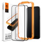 [2-Pack] Spigen iPhone 15 Plus Härdat Glas Skärmskydd - Svart