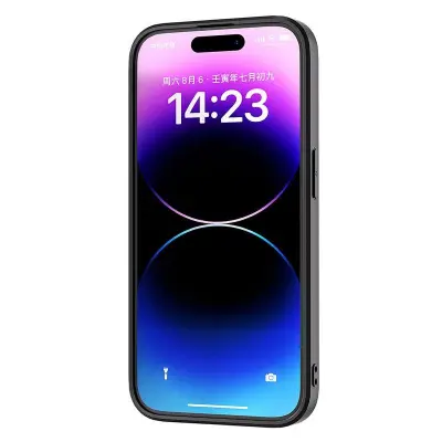 ABEEL iPhone 15 Plus Fodral Leopard Textur Röd KonstLäder TPU PC