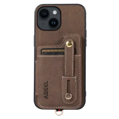 ABEEL Style 01 iPhone 15 Plus Mobilskal Litchi Textur Khaki