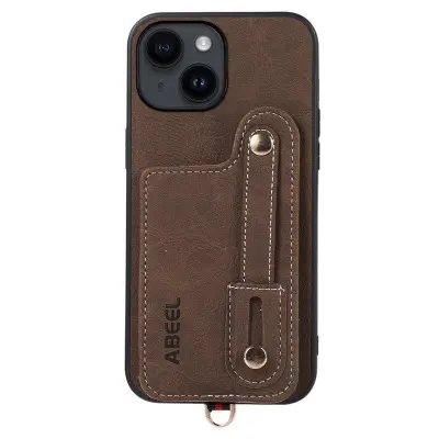 ABEEL Style 03 iPhone 15 Plus Mobilskal PU Läder Khaki