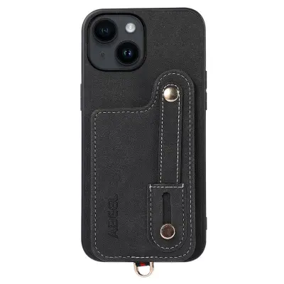 ABEEL Style 03 iPhone 15 Plus Mobilskal PU Läder Svart