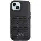 Audi iPhone 15 Plus Mobilskal Magsafe Synthetic Läder -  Svart