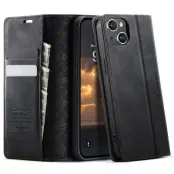 CASEME 033 Mobilskal till iPhone 15 Plus RFID Blocker Läder Svart