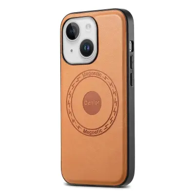 DENIOR iPhone 15 Plus Magnetfodral Konstläder - Khaki