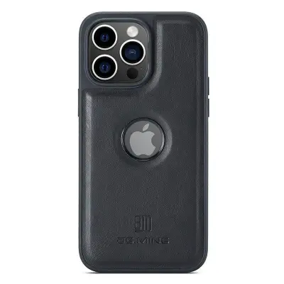 DG.MING iPhone 15 Plus Mobilskal Logo View Mobilskal PU Läder Svart