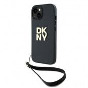 DKNY iPhone 15 Plus Mobilskal Wrist Strap Stock Logo - Svart