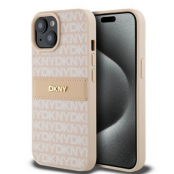 DKNY iPhone 15/14 Plus Mobilskal Läder Mono Stripe & Metal Logo