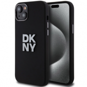 DKNY iPhone 15/14 Plus Mobilskal Liquid Silikon Metal Logo - Svart
