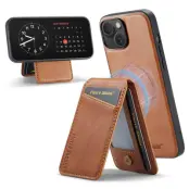 FIERRE SHANN 025 Fodral för iPhone 15 Plus - KonstLäder - Brun