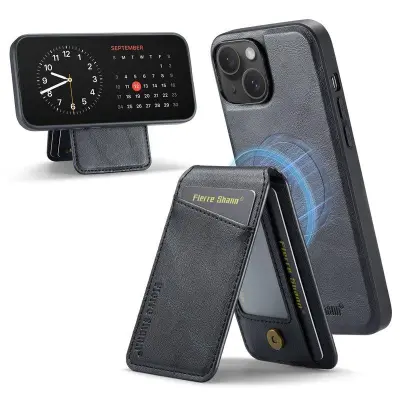 FIERRE SHANN 025 Fodral för iPhone 15 Plus - KonstLäder - Svart