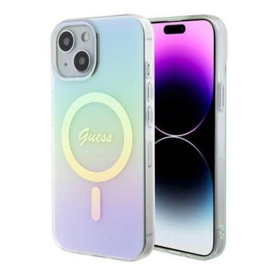 Guess Mobilskal till iPhone 15 Plus Magsafe IML Iridescent - Turquoise
