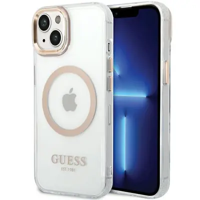 Guess iPhone 15 Plus/14 Plus Mobilskal MagSafe MagSafe Metal Outline