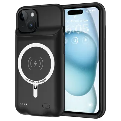iPhone 15 Plus Batteriskal Magsafe 8500mAh - Svart