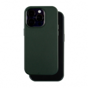 iPhone 15 Plus Läderfodral Mörkgrön MagSafe Kompatibelt