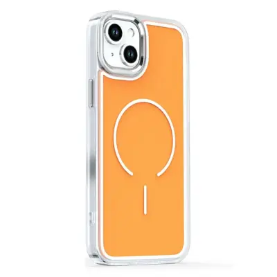 iPhone 15 Plus Mobilskal Magsafe Electroplated - Orange (Orange)