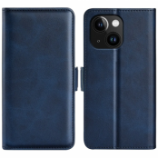 iPhone 15 Plus Plånboksfodral Omvirat - Blå