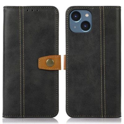 iPhone 15 Plus Plånboksfodral Skinnimmitation - Svart