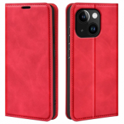 iPhone 15 Plus Plånboksfodral Stöttåligt - Röd
