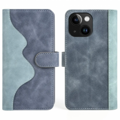 iPhone 15 Plus Plånboksfodral Vågigt - Blå