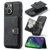 JEEHOOD iPhone 15 Plus Fodral KonstLäder Magnetisk - Svart