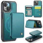 JEEHOOD J05 Mobilskal till iPhone 15 Plus Läder MobilCyan