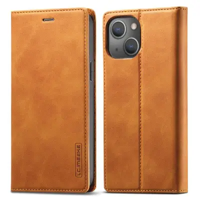 LC.IMEEKE Plånboksfodral för iPhone 15 Plus - Konstläder - Brun