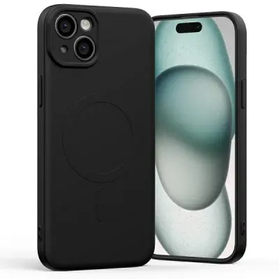 Mercury iPhone 15 Plus Mobilskal MagSafe Semi-Silikon - Svart
