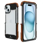 R-JUST Mobilskal till iPhone 15 Plus i Trä + Aluminiumlegering Svart