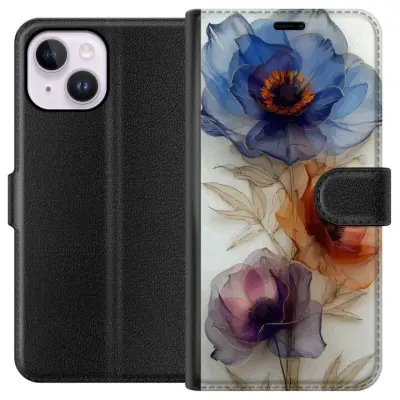 Plånboksfodral till Apple iPhone 15 Plus med Silkesblommor