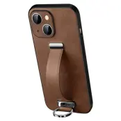 SULADA Mobilskal till iPhone 15 Plus Crazy Horse PU+PC+TPU - Brun