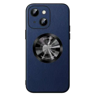 SULADA iPhone 15 Plus Mobilskal i PU Läder och TPU - Blå