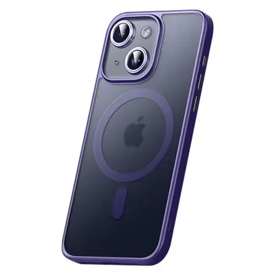 SULADA iPhone 15 Plus Mobilskal MagSafe Stöttålig Mörklila