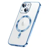 SULADA iPhone 15 Plus Skal MagSafe TPU och Härdat Glas - Blå