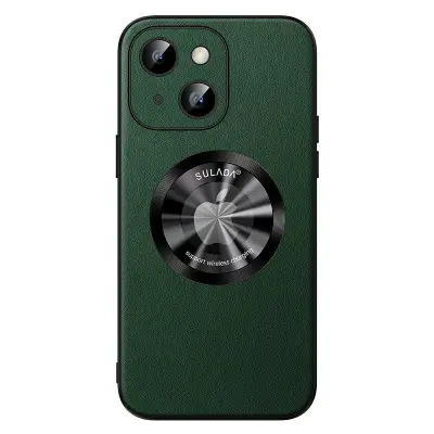 SULADA iPhone 15 Plus Mobilskal Microfiber Läder + TPU Stöttålig Grön