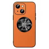 SULADA Mobilskal till iPhone 15 Plus Microfiber Läder + TPU Stöttålig Orange