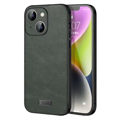 SULADA iPhone 15 Plus Mobilskal PU Läder TPU PC Anti-drop Grön