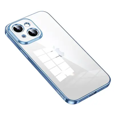 SULADA iPhone 15 Plus Mobilskal TPU Bump Proof Klart - Blå