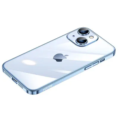 SULADA JINGJIA iPhone 15 Plus Mobilskal Hård PC Blå Crystal Clear