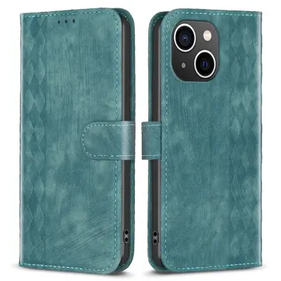 Trolsk Slim Rhombus Wallet (iPhone 15 Plus) - Grön