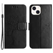 Trolsk Tree and Owl Wallet (iPhone 15 Plus) - Rosa