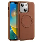 X-LEVEL Magnetic Case Mobilskal till iPhone 15 Plus PU Läder Brun