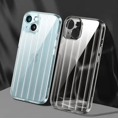 XUNDD Greya Series iPhone 15 Plus Mobilskal Transparent Stripe Design