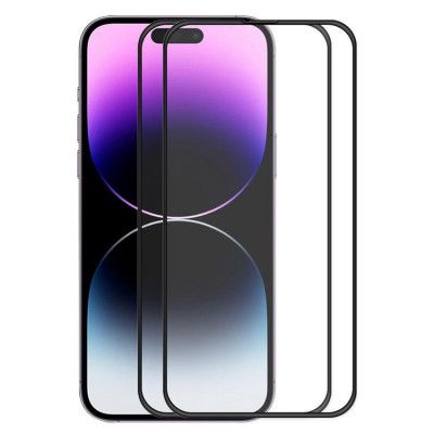 [2-PACK] iPhone 15 Pro Max Härdat Glas Skärmskydd - Svart