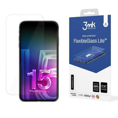 3MK iPhone 15 Pro Max Hybrid Okrossbart Glas FlexibleGlass Lite