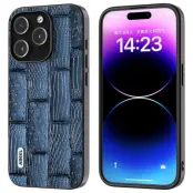 ABEEL Mobilskal till iPhone 15 Pro Max Äkta Läder + PC + TPU Blå