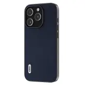 ABEEL iPhone 15 Pro Max Fodral Äkta Läder Nappa Textur Blå